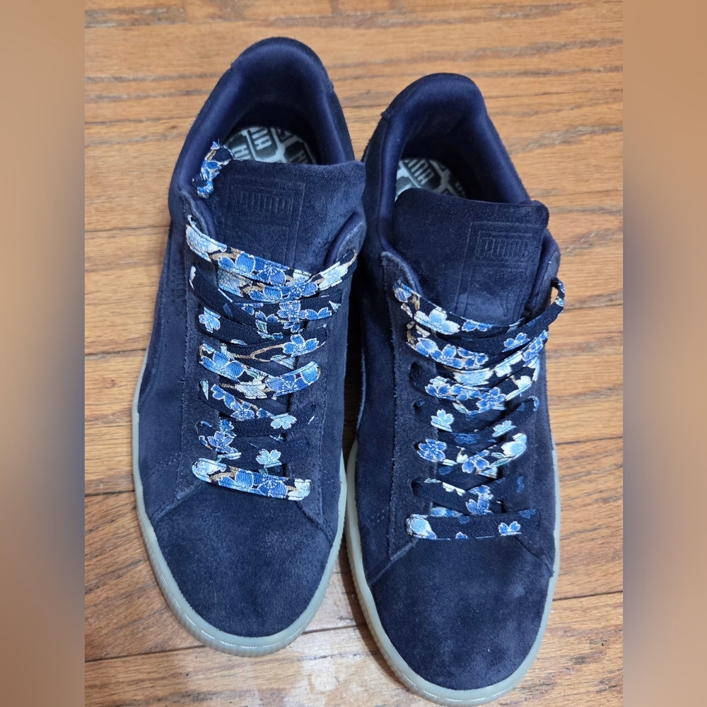 Puma Suede Classic Blue Sneakers Men’s Size 9 Low Top Casual Streetwear - Picture 2 of 7